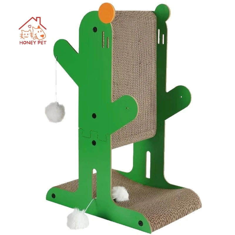 HONEY Pet Вертикальная Когтеточка для кошек Гофрированная бумага Кактус Большая
