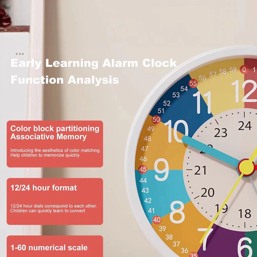 Креативный Настольный металлический будильник 4 5 дюйма беззвучный белый Круглый