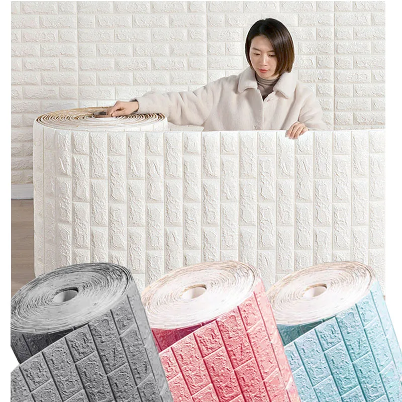 

3/5/10 M 3D Self-adhesive Wallpaper Stickers 3M Brick Wall Stickers Home Decor Wallpaper for Walls DIY Bedroom Papel De Parede