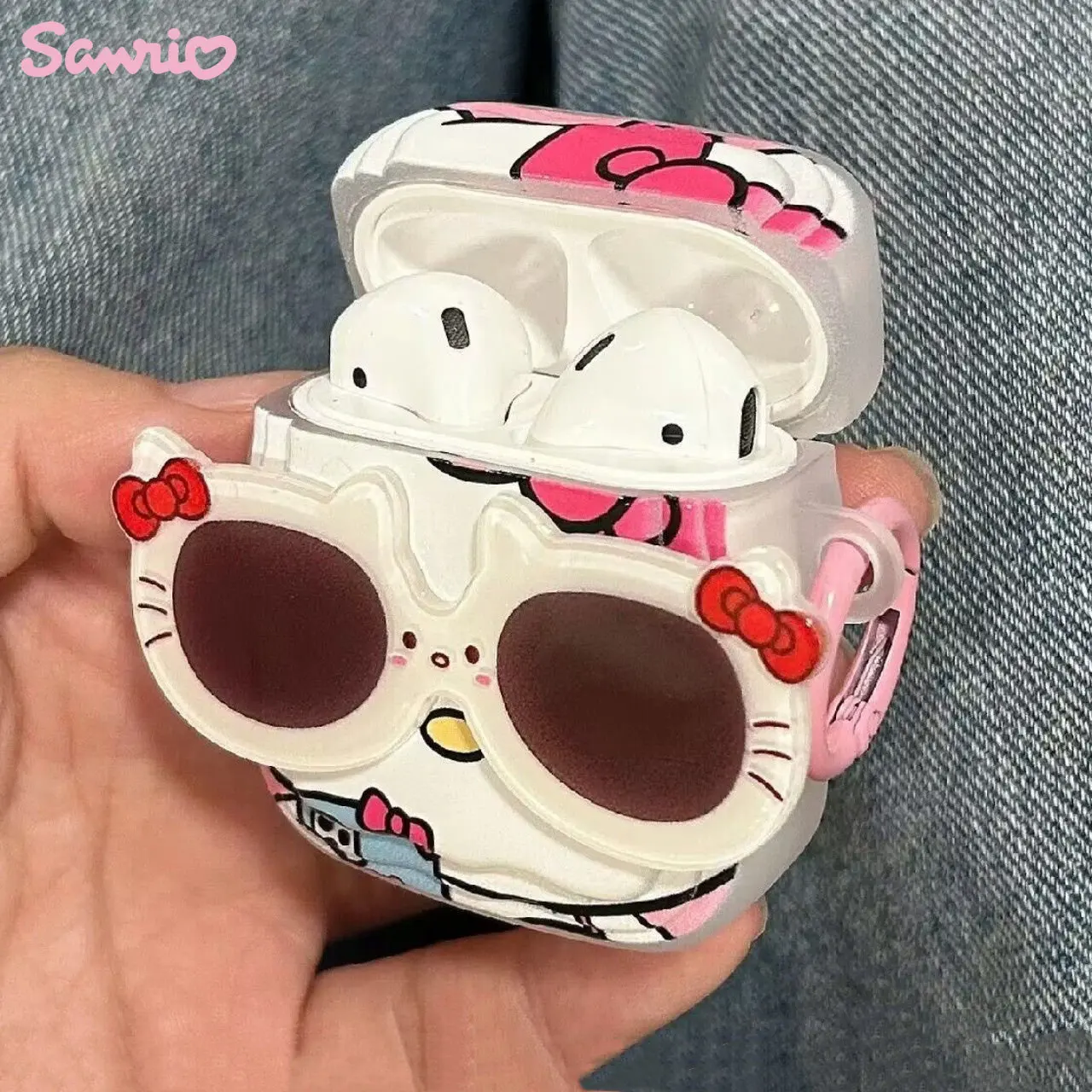 

Bluetooth-гарнитура Sanrio Kawaii Hello Kitty Cinnamoroll Kuromi, симпатичная мультяшная Беспроводная Bluetooth-гарнитура, Спортивная гарнитура для студентов