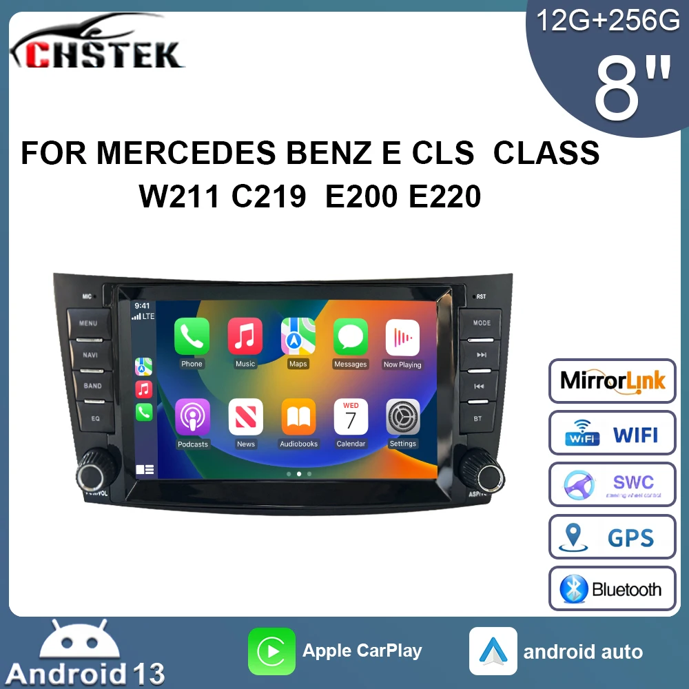 Автомобильный радиоприемник CHSTEK Carplay 12G + 256G навигационный плеер для Mercedes Benz CLS Class