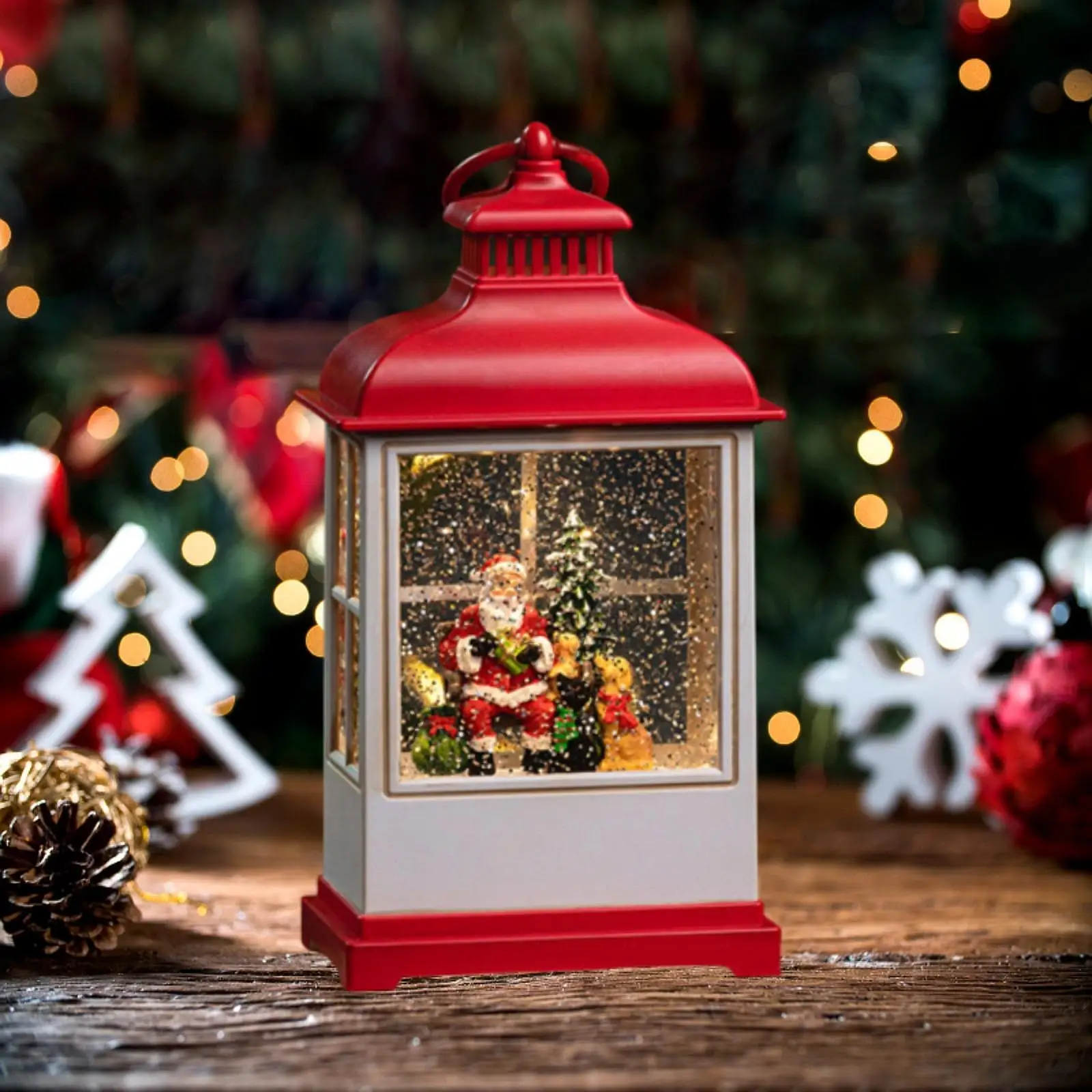 Musical Snow Globe Lantern Music Box for Christmas Kids Room
