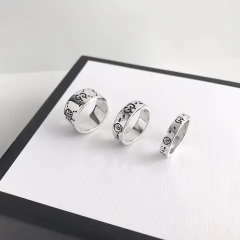 Женское кольцо с черепом и буквой g, из серебра 925 пробы