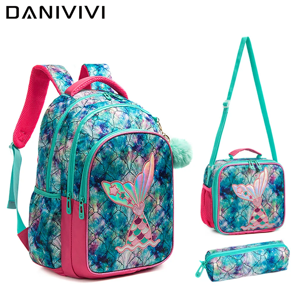 

3pcs Kids Backpack 17inch with Lunch Bag and Pencil Case Lightweight School Backpack for Teens Girls Boys Elementary Kawaii 2023
