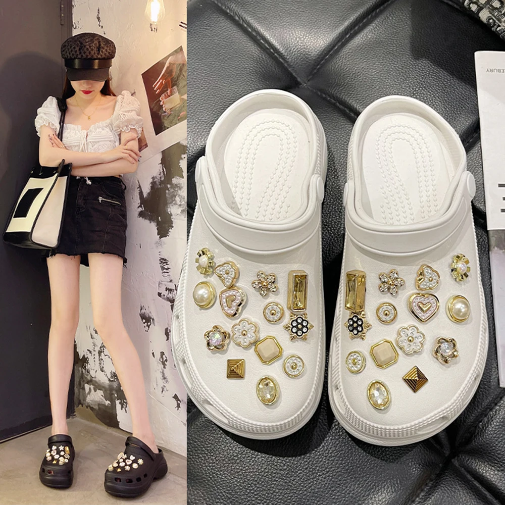 Summer Fashion Decoration Outdoor Casual Sandals Hole Shoes Women's Beach Garden Shoes Platform Ladies Slippers ks335