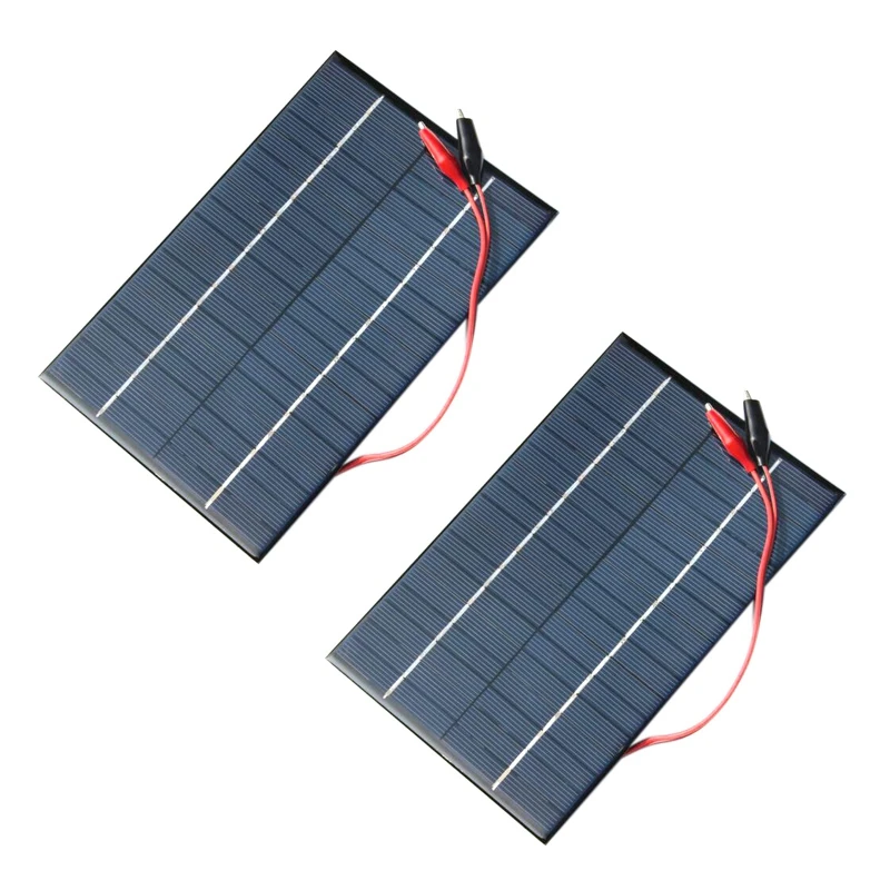 

2X 4.2W 18V Solar Cell Polycrystalline Solar Panel+Crocodile Clip For Charging 12V Battery 200X130X3MM
