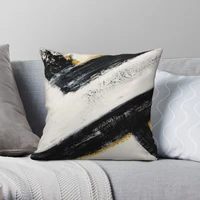 abstract lines black mustard square pillowcase polyester linen velvet creative zip decor pillow case home cushion cover