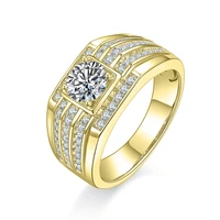 gems ballet 925 sterling silver moissanite ring for men wedding 1 0ct 6 5mm round brilliant mens moissanite diamond ring