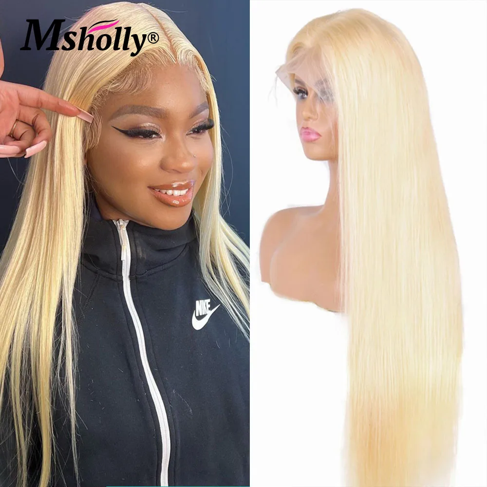 

Ash Blonde 13x4 Lace Frontal Wig Human Hair Wigs 613 Platinum Blonde Body Wave HD Transparent Straight Wig Brazilian Remy Hair