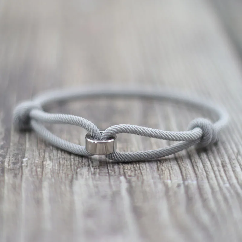 Минималистичный Регулируемый веревочный браслет 100% невыцветающий из