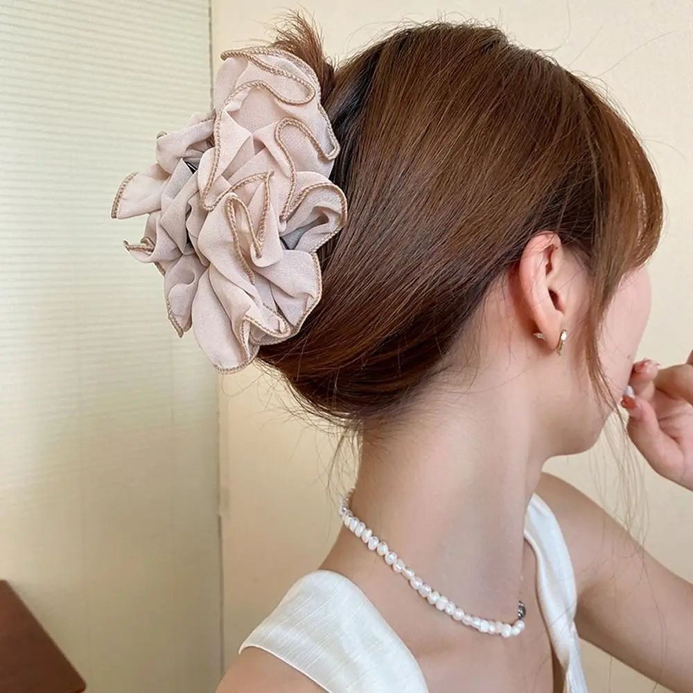 

Новый большой шифоновый зажим для волос с бантом большой размер черная тканевая лента цветок Роза зажим для волос Зажимы аксессуары для жен...