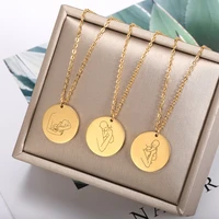 family mother baby pendant necklaces for women stainless steel jewelry wife maternal love choker kid baby charm chain child gift