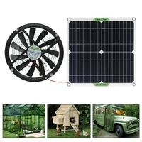 100w solar panel powered fan 10 inch mini ventilator solar exhaust fan for dog chicken house greenhouse rv fan charger