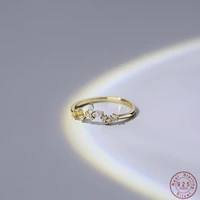 925 sterling silver butterfly ring women korean simple ins shiny zircon ring exquisite jewelry gift
