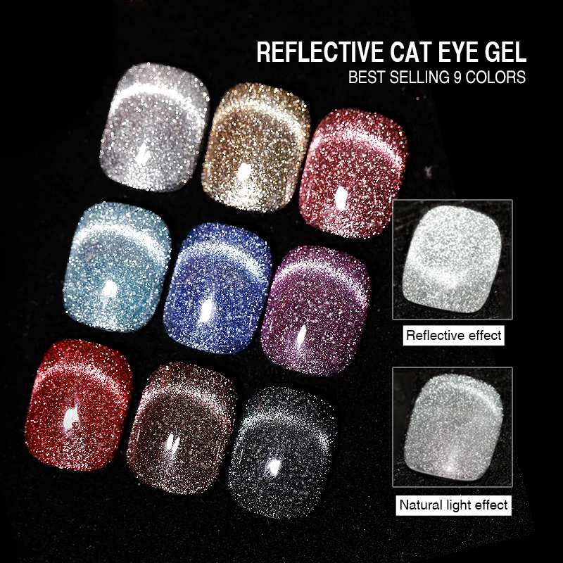 FN 8ml Shiny Reflective Colorful Art Glitter Laser Rainbow Cat Eye Hybrid gel nail polish semi permanent uv led varnish