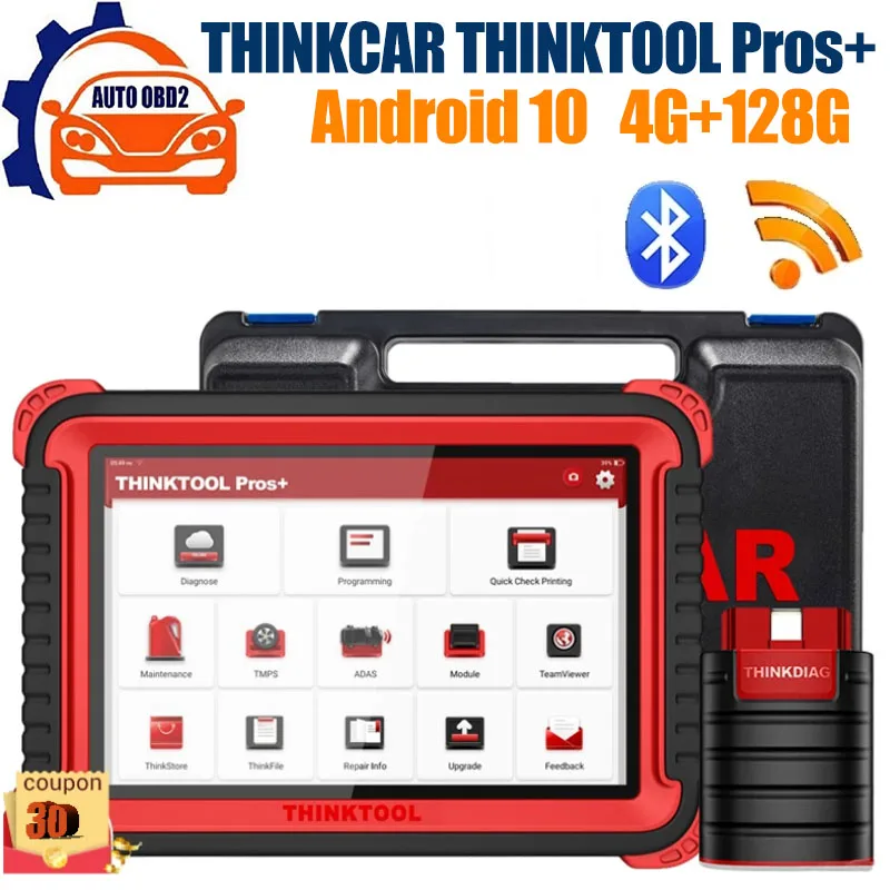 

THINKCAR Thinktool Pros Plus OBD2 10 Inch Online Programming Diagnostic Tool ADAS Function 2 Years Free Update 28 Special Reset