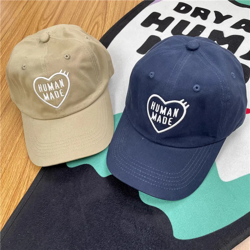 

HUMAN MADE Men And Women Adjustable Baseball Cap Lovers Love Embroidery Letter Logo Curved Eaves Peaked Duck Tongue Cap