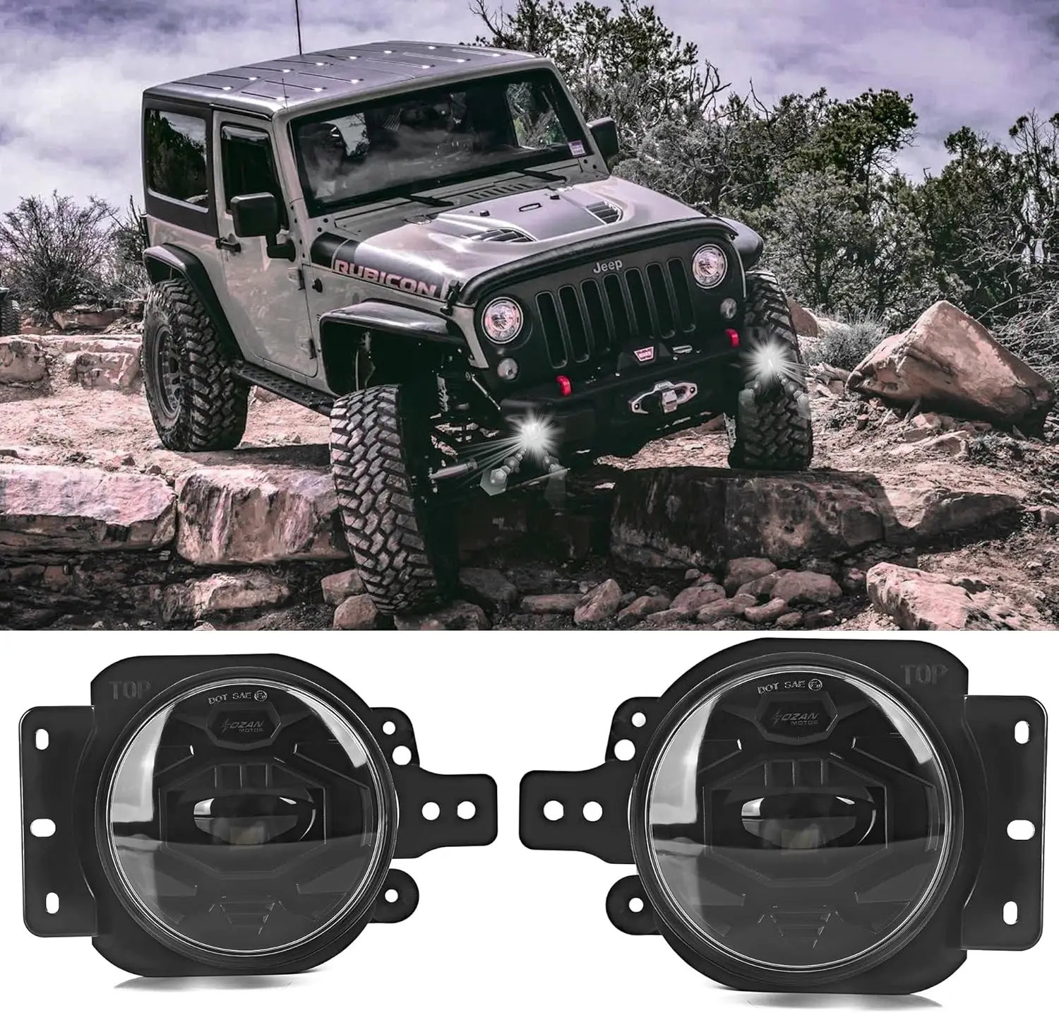 Недавно обновленный 4-дюймовый светодиодный противотуманный фонарь, бампер, замена дальнего света в сборе, совместимый с Jeep Gladiator Jt 2018-2024 Jeep Wrangler Jl/4Xe