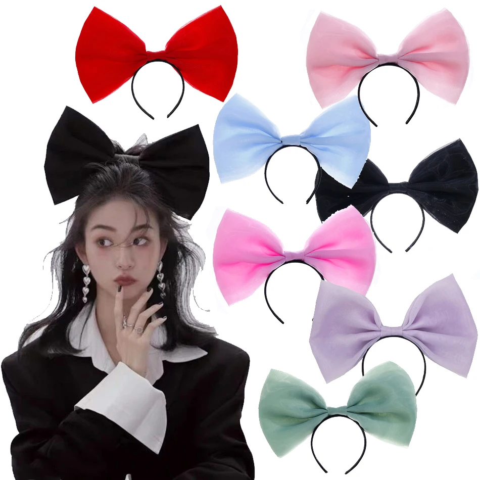 

Girl Oversize Bow Headband Princess Birthday Party Accessories Infant Photography Supply Halloween Carnival Super Huge Headdress