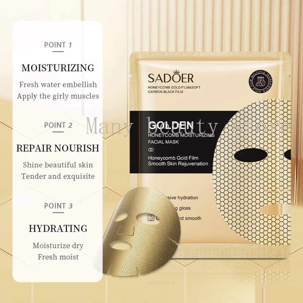 

Golden Honeycomb Hydrating Mask 5 Pieces Deep Hydration Anti Wrinkles Improve Dry Skin Brighten Skin Tone Anti-aging Skin Care