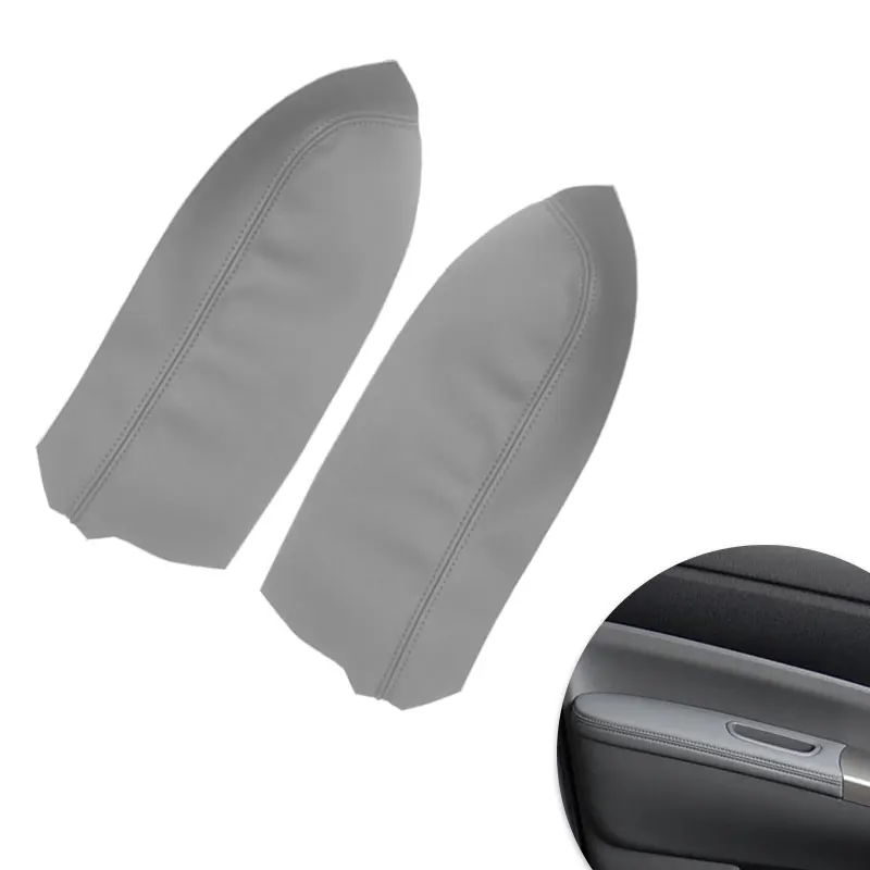 

For Toyota Prius 2004 2005 2006 2007 2008 2009 Car Microfiber Leather Front Door Panel Armrest Cover Protective Trim 2pcs Gray