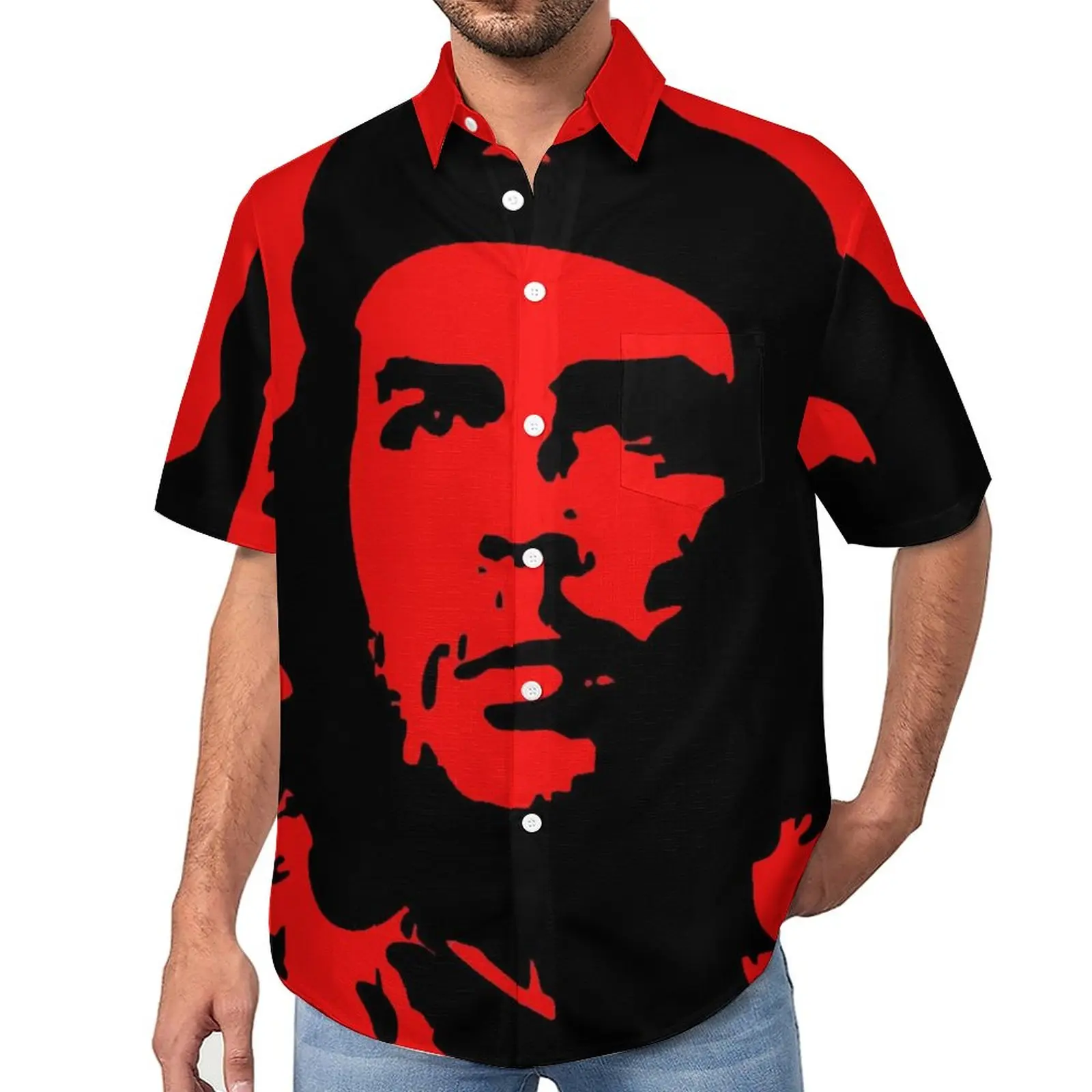 

Ernesto Che Guevara Beach Shirt Celebrity Hawaiian Casual Shirts Men Trendy Blouses Short-Sleeve Design Top Plus Size