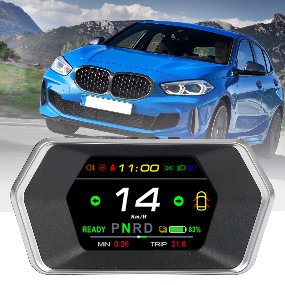 

Car Smart HUD Gauge Head Up Display Speedometer For Tesla Model 3 Y Light Prompt Safety Alarm Driving Time Speed Indicator T17