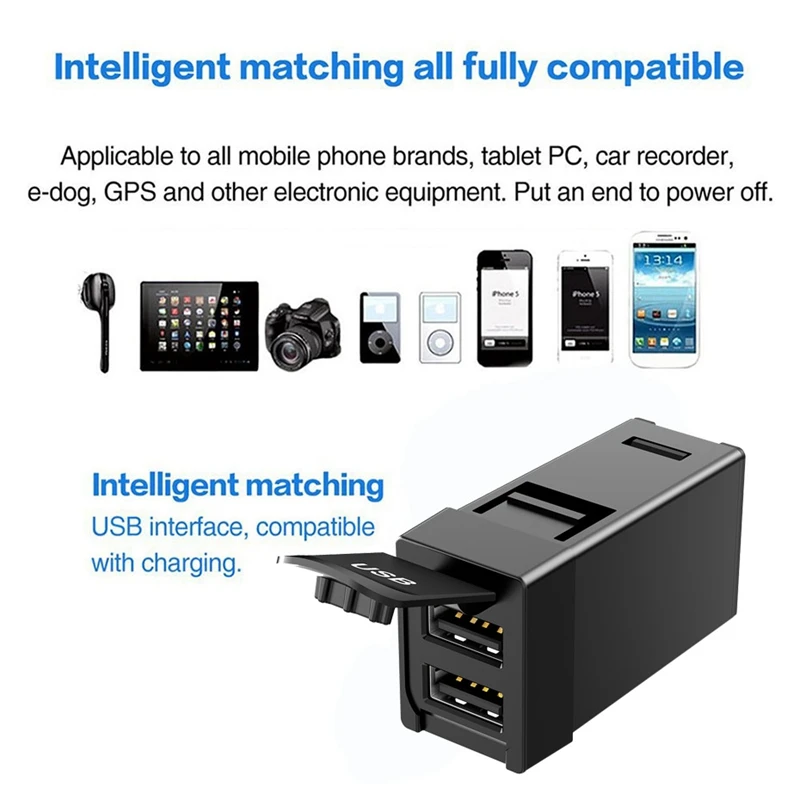 

Car Charger 12V Dual USB QC3.0 Socket Quick Charge Water And Dust Proof For Toyota