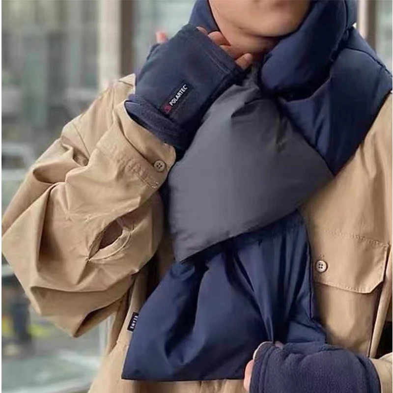 

BEAMS JAPAN 21AW Japanese Color Blocking Autumn and Winter Windproof and Cold Insulation Men and Women's Casual Down Scarf