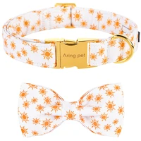personalized summer dog collar with bowtie golden sun dog collar pet dog collar for large medium small dog