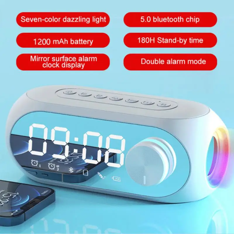 S8 Wireless Bluetooth Speaker With LED Display Stereo Subwoofer Soundbar Alarm Clock FM Radio TF Aux Bass Music Player