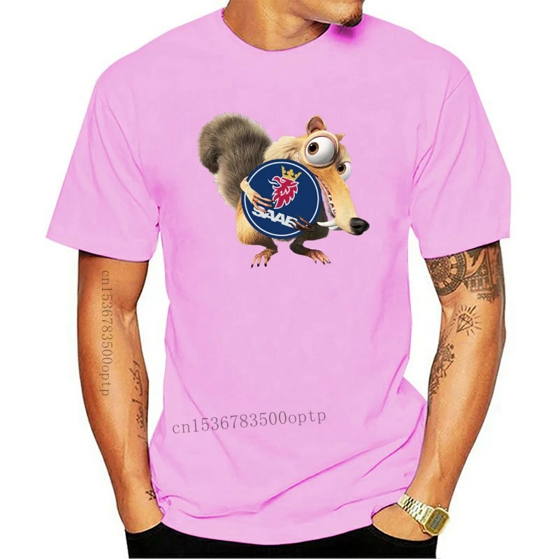 

Man Clothing Fashion MEN T-SHIRT Saab SQUIRREL FUN TEE Men Round Neck Short Sleeves Cotton T-shirt