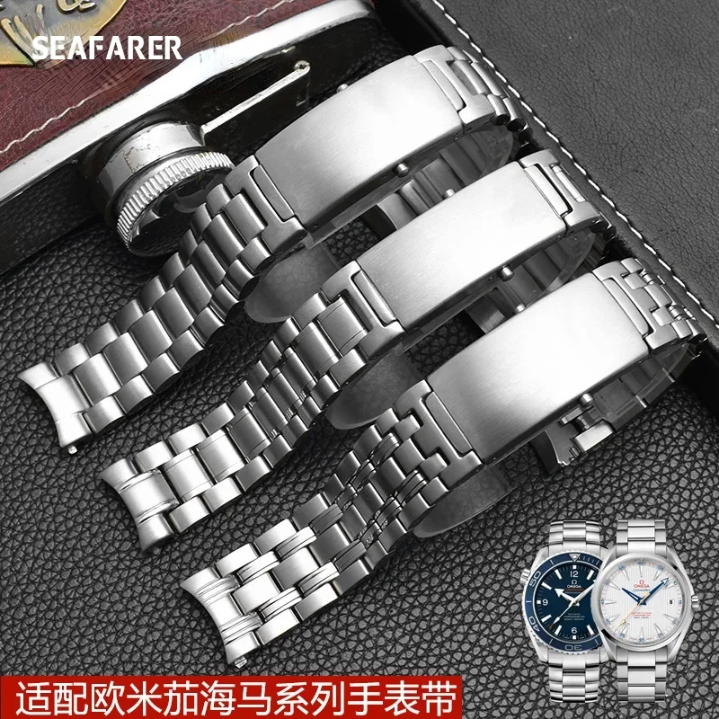 

Solid Stainless Steel Watchbands for Omega Seahorse 007 Seamaster Speedmaster Men'sWatch Strap Ocean Universe 600 18mm 20mm 22mm