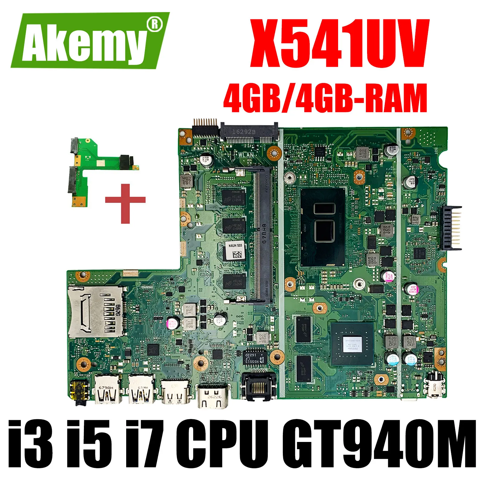 Akemy Бесплатная плата для жесткого диска Asus X541UJ X541UV X541UVK X541UQ X541UQK X541U материнская
