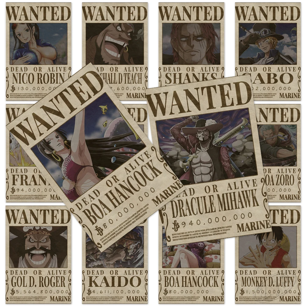 Один кусок бумаги крафт стены Обезьяна D. Картины Luffy Home Roronoa плакат Zoro Vinsmoke Sanji