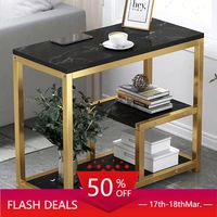 metal luxury coffee tables design square gold minimalist side table nordic sofa living room furniture table basse home furniture