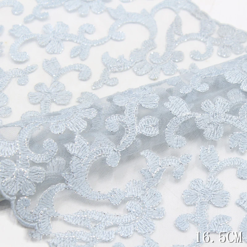 28 ярдов цветочная ткань с вышивкой Венецианская кружевная отделка фиолетовая