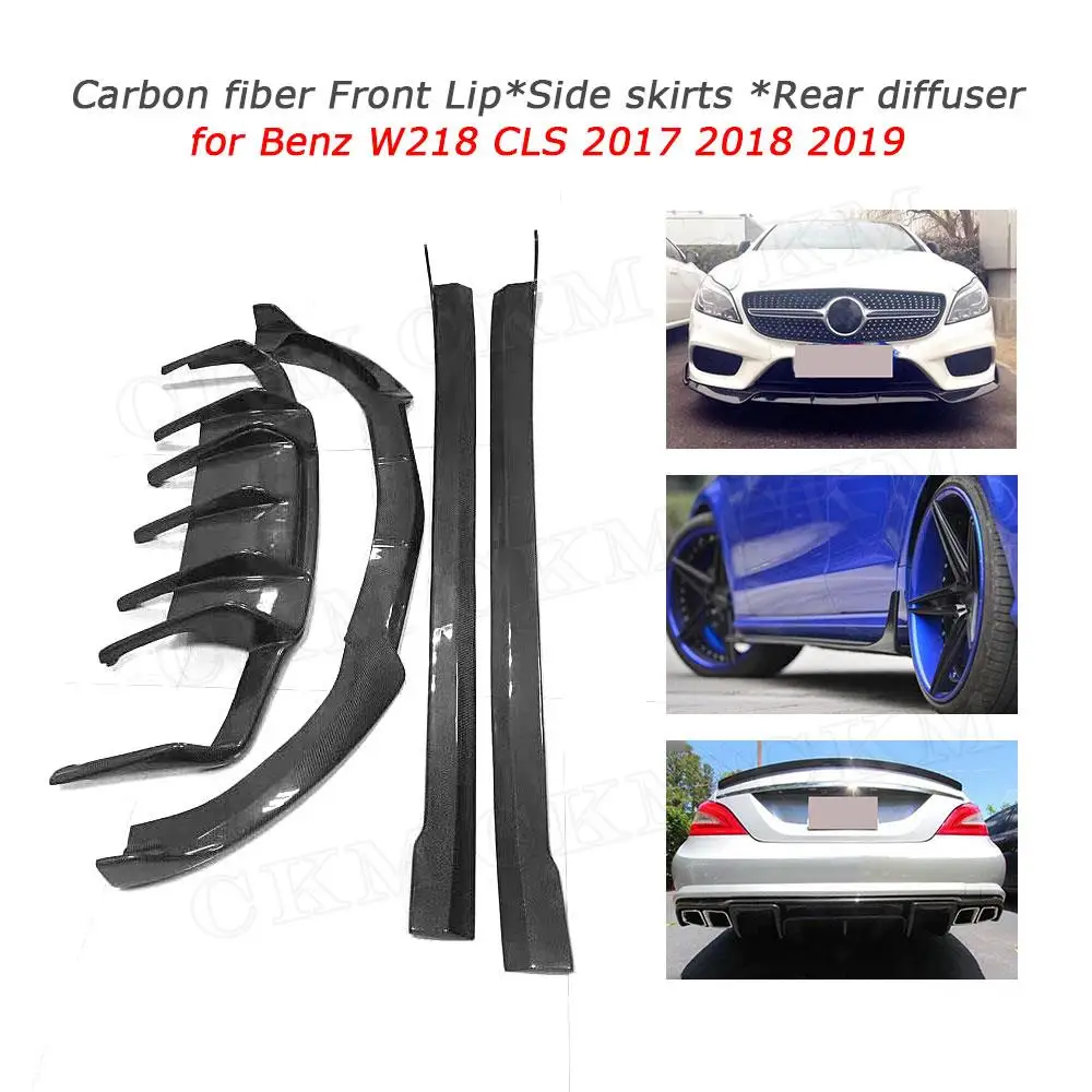 Передний бампер из углеродного волокна задний диффузор спойлер боковая юбка для