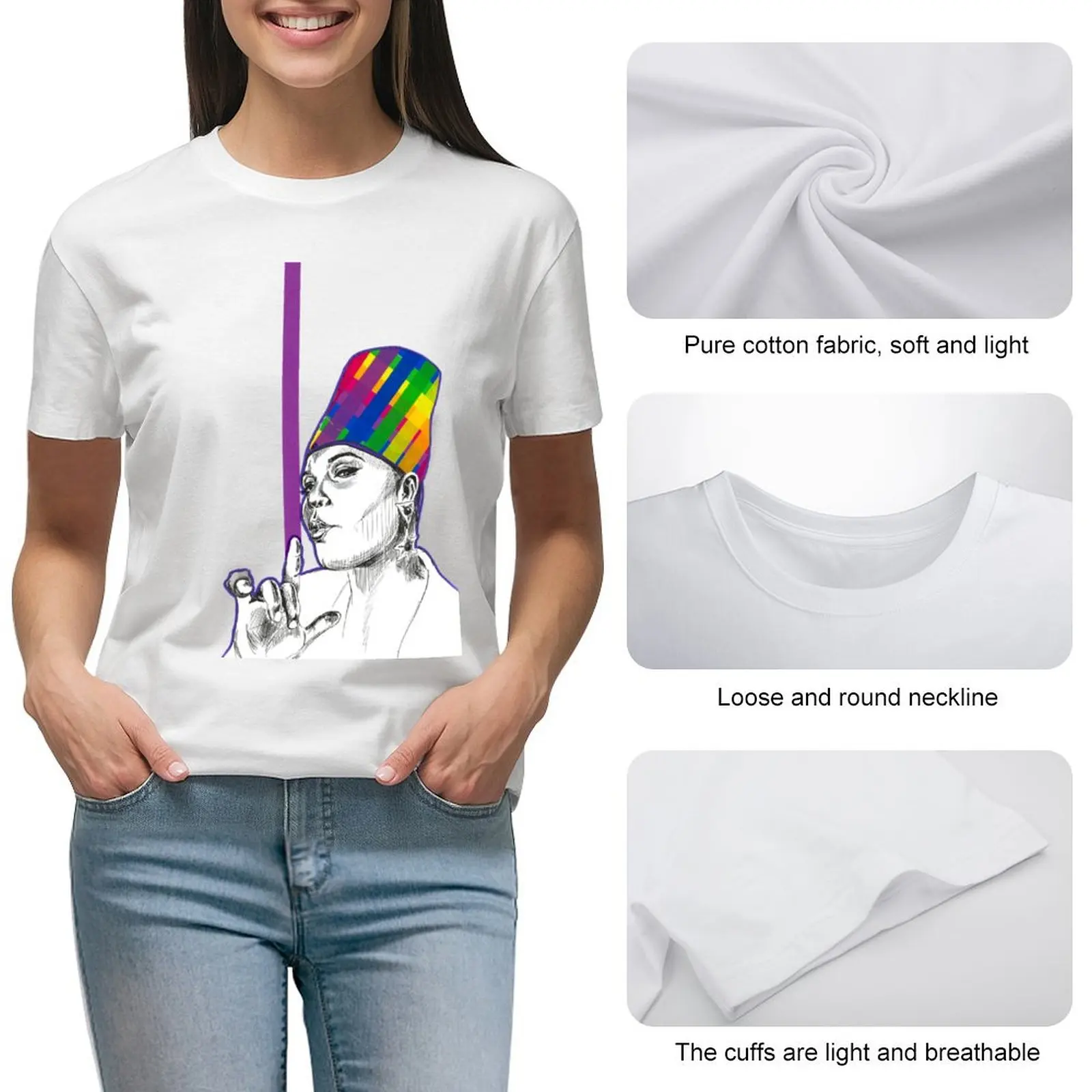 Забавные женские Топы И Футболки Queen латифах