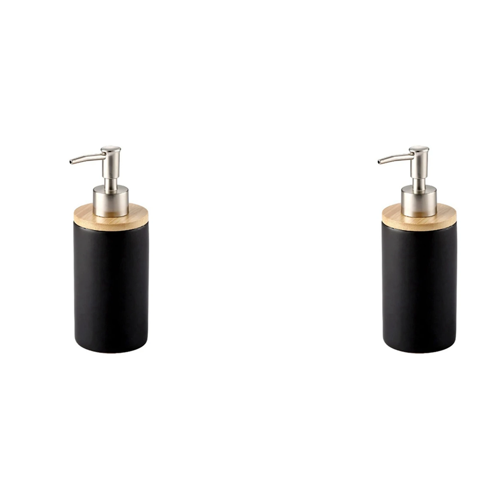 

2X 400Ml Ceramic Soap Dispenser, Nordic Style, Lotion Dispenser Soap Dispenser for Kitchen and Bathroom -Black