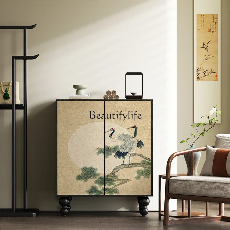 Новый китайский шкаф для обуви из цельного дерева Songhe Yannian многослойный