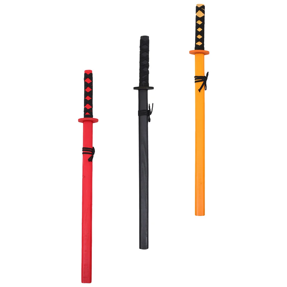 

3 Pcs Japanese Samurai Sword Japanese Toy Cosplay Accessories Model Training Katana Practice Katana Wood Katana Toy Child