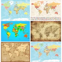 vinyl photography backdrops props physical map of the world kids world map with animals and objects studio background 22625 21