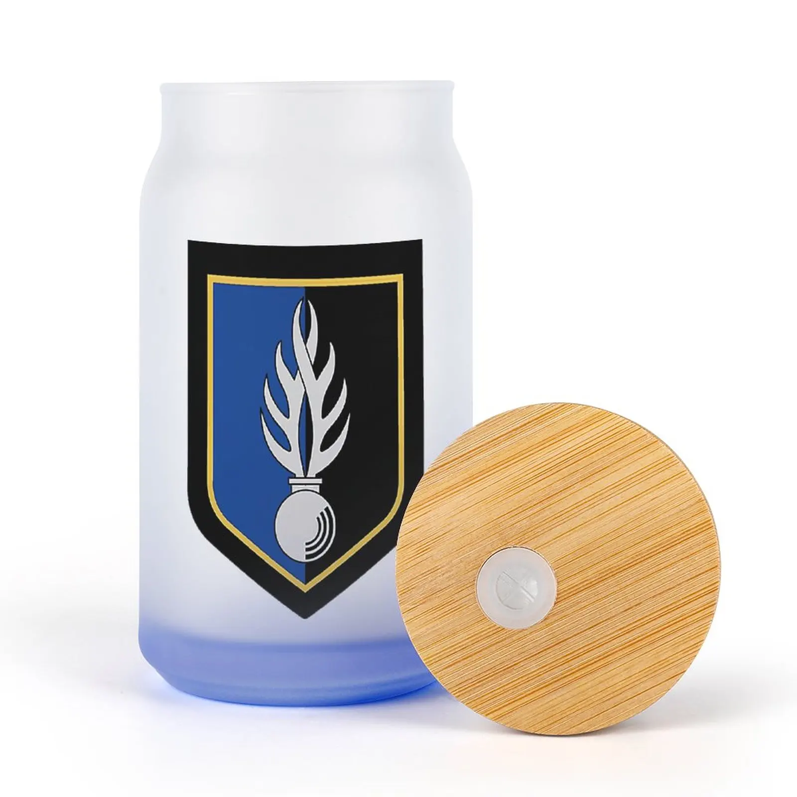 

Grenade Gendarmerie Mask DIY Frosted Glass Pipette Cup Cute Canteen Coffee Cups Vacuum Bottle Funny Vintage Wooden Lid Gradient