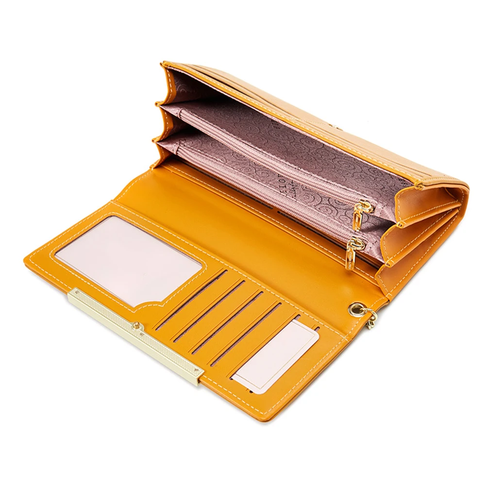 Solid Color Bifold Handheld Bag Women Multifunctional And Portable Wallet Perfect Gift Mobile Phone Coin Purse Обложка Для Паспо