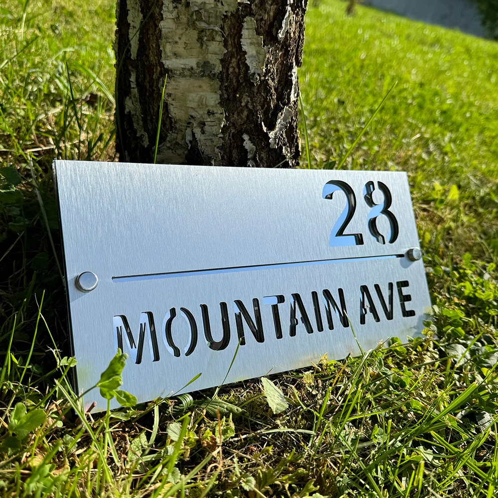 Большой размер Роскошная зеркальная табличка с номером в виде зеркала серого