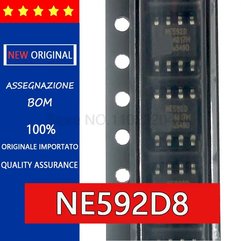 Интегральная схема NE592D NE592D8 SOP-8, микросхема видеоусилителя, SOP8, оригинал, 5 шт.