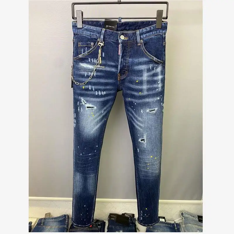 

2022 DSQUARED2 женские/мужские джинсы с дырками, брюки-карандаш, мотоциклетвечерние ничные повседневные брюки, уличная джинсовая одежда 9830 #