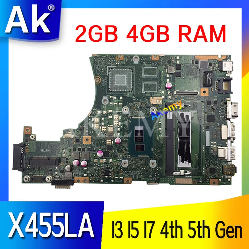 

X455LA I3 I5 I7 4th 5th Gen 2GB 4GB RAM Laptop Motherboard For ASUS X455L X455LJ X455LN A455L F455L K455L Notebook Mainboard