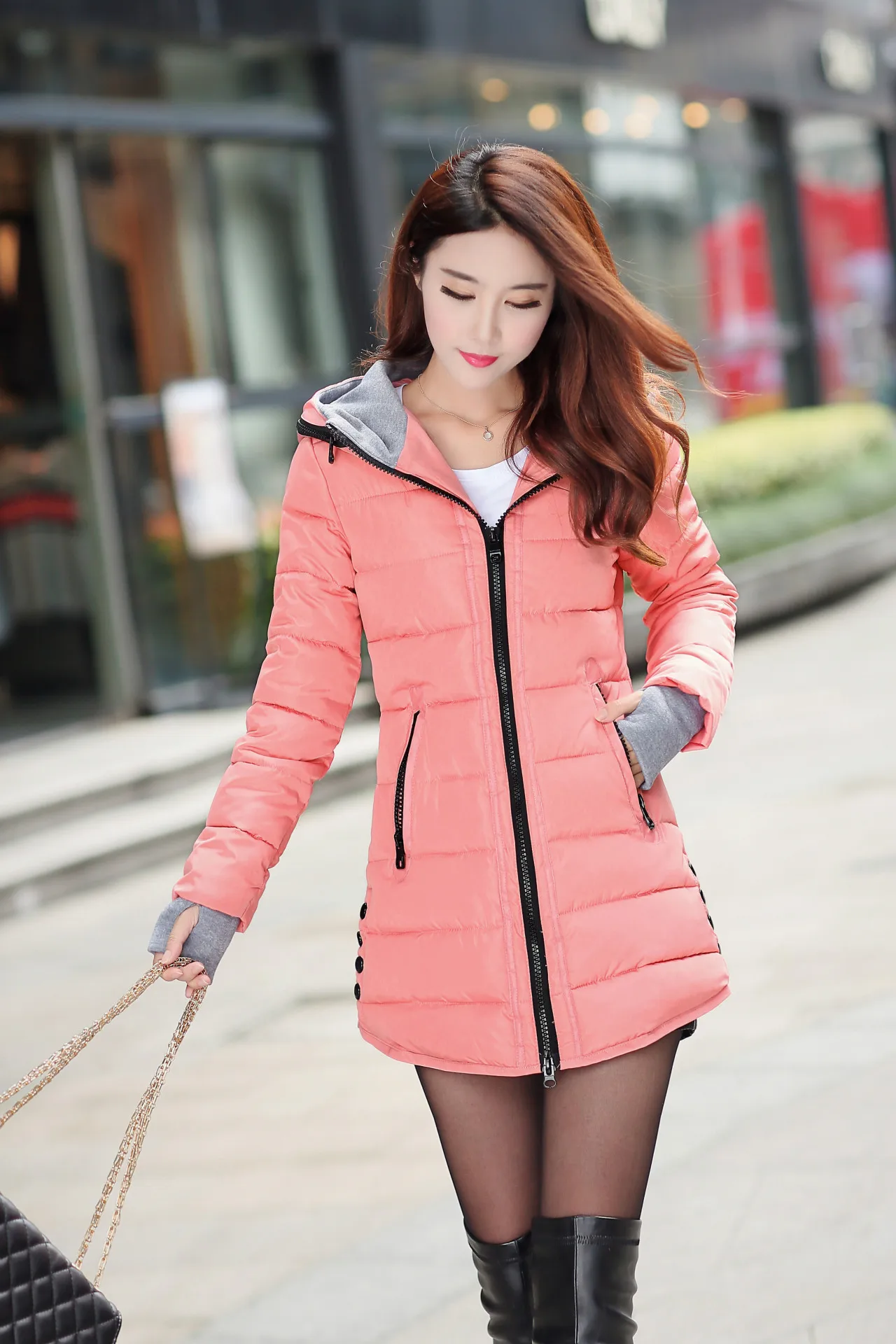 Куртка Женская Приталенная С Капюшоном Купить